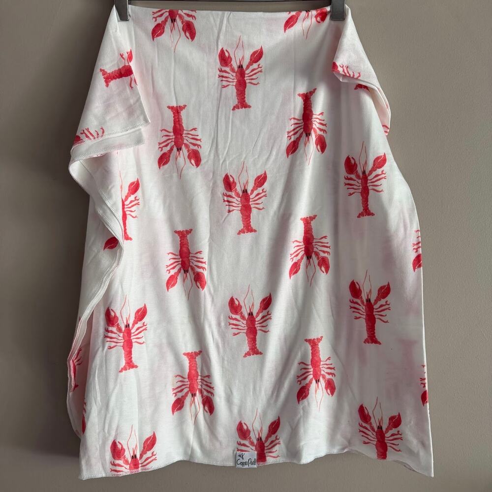 Copper Pearl Lobster Print Baby Blanket Swaddle